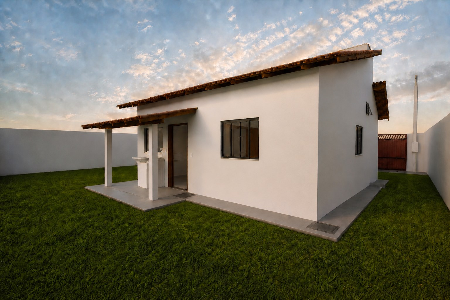 Fachada lateral do Projeto Residencial R & T